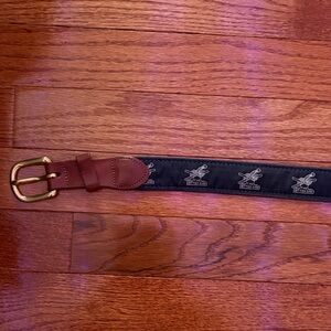 The Bitter End Men's Navy and Brown Leather Belt